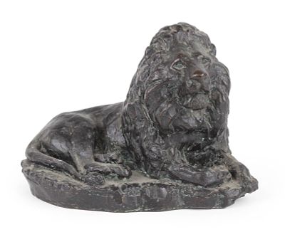 H.I Haas, Recumbent Lion, Cast Bronze. H.I Haas Recumbent Lion Cast Bronze Signed illegibly 