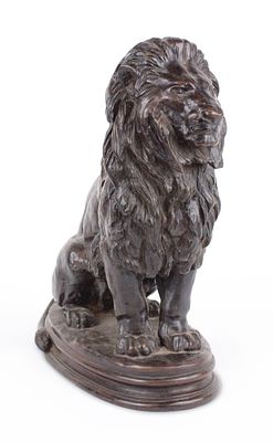 After Antoine Barye, 1795-1875, Sitting Lion Number 1, 1847, Bronze. After Antoine 
