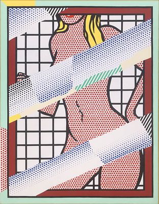 After Roy Lichtenstein, 1923-1997, Reflections on Jessica Helms, Print on Canvas. After Roy 