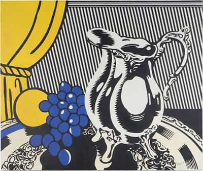 After Roy Lichtenstein, 1923-1997, Still Life with Silver Pitcher, Print on Canvas. After Roy 