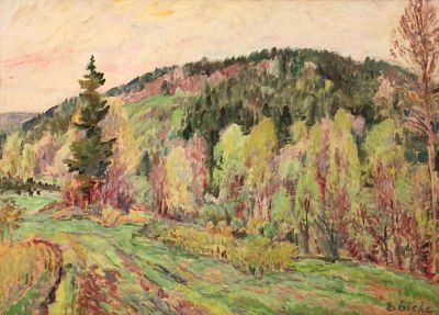 Eugeniusz Eibisch, 1896-1987, Forest scape, Oil on Board. Eugeniusz Eibisch 1896-1987 Forest 