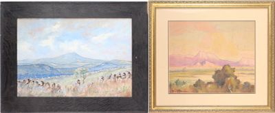 Henry Leopold Richter, 1870-1960, Desert Landscape, Watercolor. Henry Leopold Richter 1870-1960 