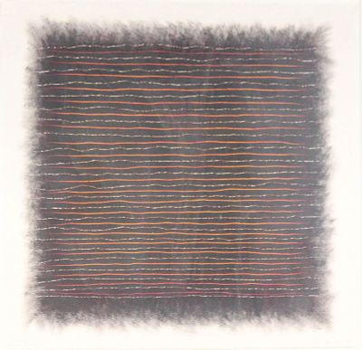 Edda Renouf, 1943, Furrows-Sunrise, Oil Pastel on Paper. Edda Renouf 1943 Furrows-Sunrise Oil 