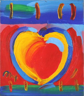 Peter Max, German/American 1937, Heart, Oil on Canvas. Peter Max German/American, 1937 