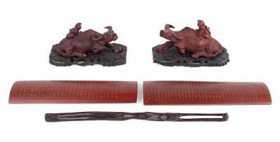 Group of Five Chinese Hand Carved Items. Group of Five Chinese Hand Carved Items Comprising, a 