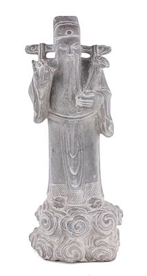 Chinese Carved Stone Figure of a Scholar. Chinese Carved Stone Figure of a Scholar 20th C. 26 