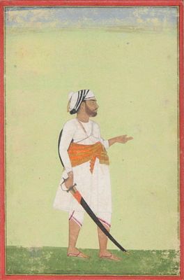 Portrait of a Mughal Courtier. Portrait of a Mughal Courtier Indian. Sight: 7 1/2 x 5 in. (19.1 