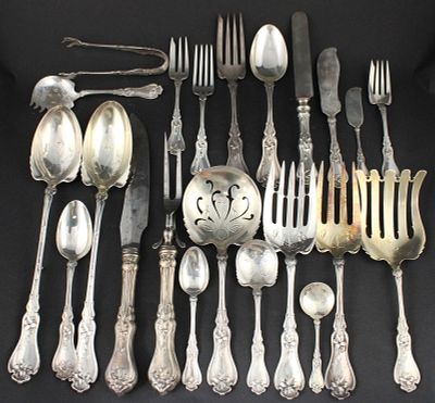 Sterling Silver Flatware in the Violet Pattern. Sterling Silver Flatware in the Violet 