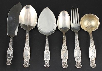 1880 Sterling Silver Flatware in the Heraldic Pattern. 1880 Sterling Silver Flatware in the 