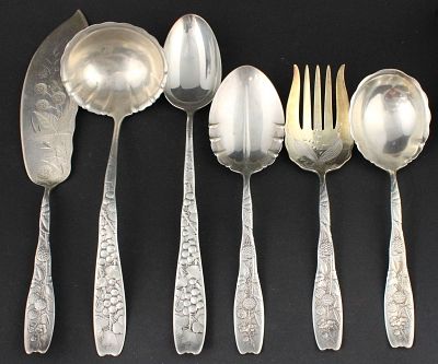 Whimsical Sterling Silver Berry Pattern Hostess Ware. Whimsical Sterling Silver Berry Pattern 