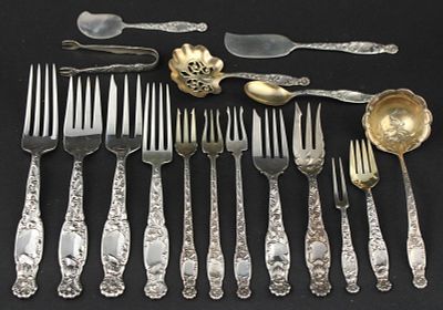 1880 Heraldic Pattern Sterling Silver Flatware. 1880 Heraldic Pattern Sterling Silver 