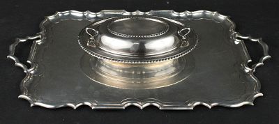 Sterling Silver Double Handled Serving Tray. Sterling Silver Double Handled Serving 