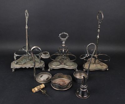 Group of Wine Related Silver Plated Table Articles. Group of Wine Related Silver Plated Table 