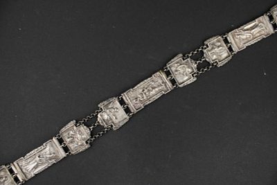 19th C. Judaica Eastern European Silver Belt. 19th C. Judaica Eastern European Silver Belt For 
