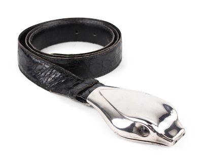 Rare Elsa Peretti for Tiffany & Co. Sterling Silver and Alligator Snake Buckle & Belt. Rare 