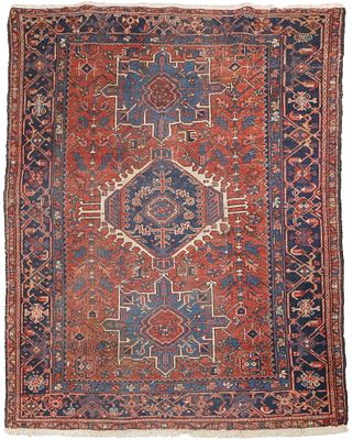 Karadja Rug. Karadja Rug Northwest Persia, c. 1925. Areas of wear. 75 1/2 x 56 1/2 in. (191.8 x 
