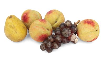 Group of Assorted Painted Stone Fruit. Group of Assorted Painted Stone Fruit Comprising, four 
