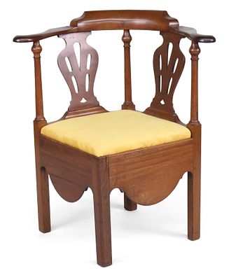 Chippendale Cherrywood Commode Roundabout Armchair. Chippendale Cherrywood Commode Roundabout 
