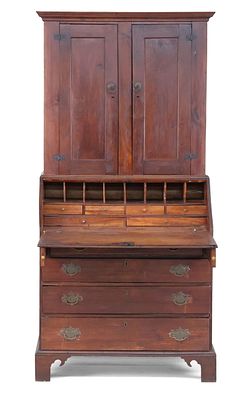 Chippendale Mahogany Desk and Bookcase. Chippendale Mahogany Desk and Bookcase School of John 