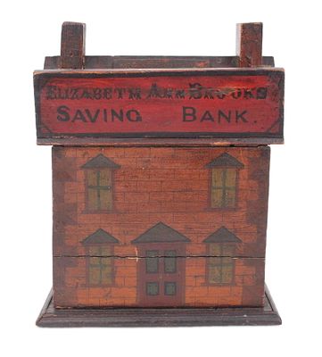 Elizabeth Ann Brooks Painted Wood Savings Bank. Elizabeth Ann Brooks Painted Wood Savings 