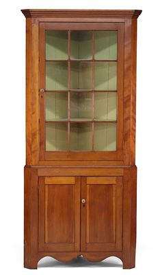 Federal Cherrywood Corner Cupboard. Federal Cherrywood Corner Cupboard New Jersey, c. 1815. 88 