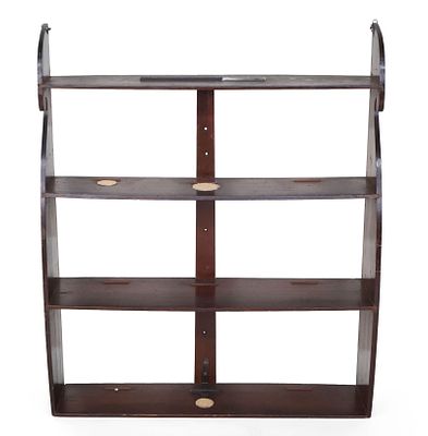 George III Mahogany Whale-Tail Hanging Shelf. George III Mahogany Whale-Tail Hanging 
