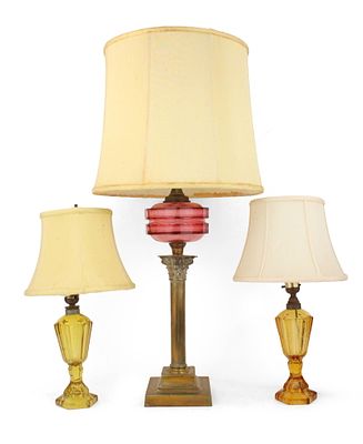 Purple Glass and Brass Whale Oil Lamp. Purple Glass and Brass Whale Oil Lamp Now electrified. 