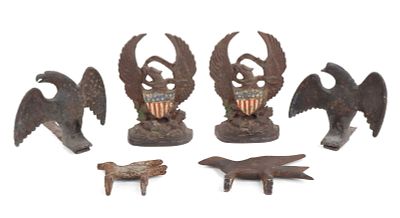 Pair of Cast Iron and Gilt Decorated Eagle Bookends. Pair of Cast Iron and Gilt Decorated Eagle 