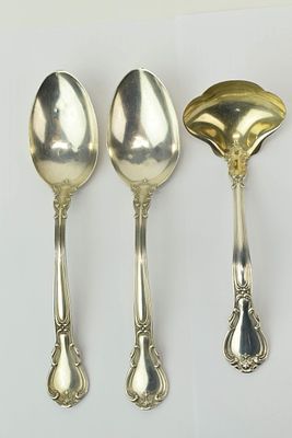 Pair of Gorham Chantilly Pattern Stuffing Spoons. Pair of Gorham Chantilly Pattern Stuffing 