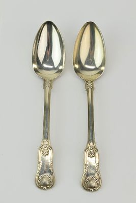 Pair of English Sterling Silver Stuffing Spoons. Pair of English Sterling Silver Stuffing 