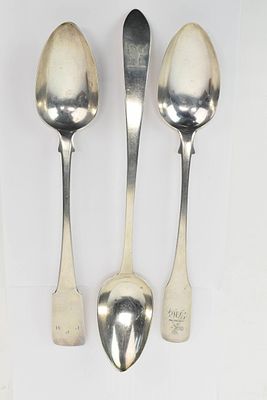 Three Assorted Sterling Silver Serving Spoons. Three Assorted Sterling Silver Serving 