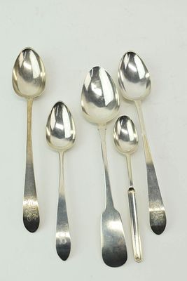 Group of Assorted Irish Silver Serving Spoons. Group of Assorted Irish Silver Serving 