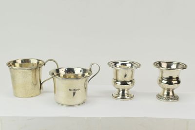 Two Sterling Silver Cigarette Urns. Two Sterling Silver Cigarette Urns Two Sterling Silver 