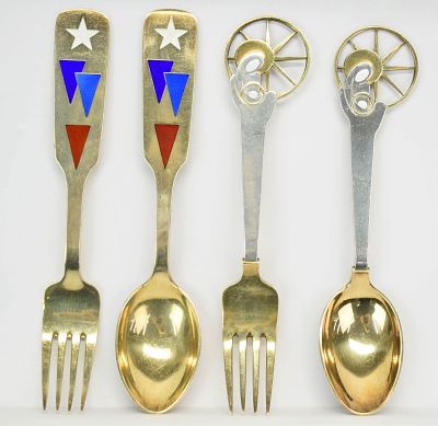 A. Michelsen Danish Sterling Silver Christmas Spoons & Forks. A. Michelsen Danish Sterling 