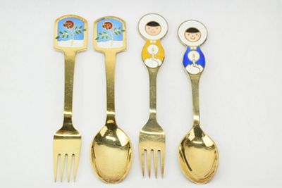 A. Michelsen Danish Sterling Silver Christmas Spoons & Forks. A. Michelsen Danish Sterling 
