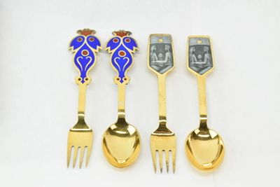 A. Michelsen Danish Sterling Silver Christmas Spoons & Forks. A. Michelsen Danish Sterling 