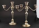 Pair of Gorham Sterling Silver Three-Light Candlesticks. Pair of Gorham Sterling Silver Image - 6