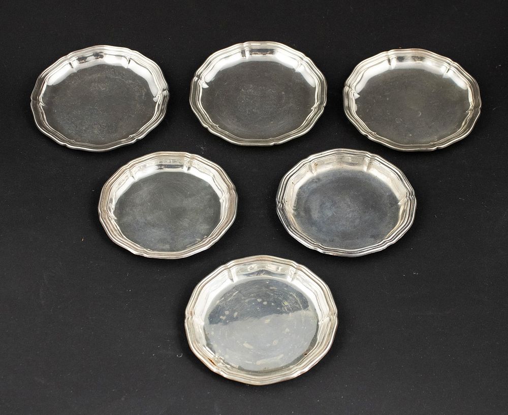 Fourteen 800 Silver Coasters. Fourteen 800 Silver Coasters Approx. 13 t.o. Together with ten 
