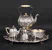 Ornate Continental Silver Partial Tea Service. Ornate Continental Silver Partial Tea Image - 1
