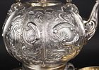 Ornate Continental Silver Partial Tea Service. Ornate Continental Silver Partial Tea Image - 3
