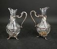 Pair of Silver Plated and Glass Pitchers. Pair of Silver Plated and Glass Pitchers Losses 
10 Image - 4
