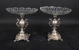 Pair of Continental Silver Plated and Glass Tazzas. Pair of Continental Silver Plated and Glass Image - 4
