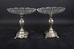 Pair of Continental Silver Plated and Glass Tazzas. Pair of Continental Silver Plated and Glass Image - 5