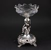 French Silver and Glass Center Bowl. French Silver and Glass Center Bowl With cherub. 
11 1/2 Image - 4