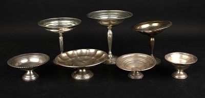 Seven Sterling Silver Footed Tazzas and Bowls. Seven Sterling Silver Footed Tazzas and 