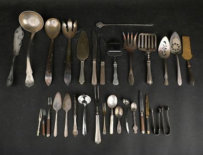 Group of Silver Plated Service Ware. Group of Silver Plated Service Ware A few with sterling 