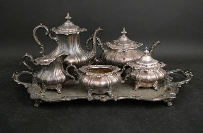 Gorham Chantilly Pattern Silver Plated Tea and Coffee Service. Gorham Chantilly Pattern Silver 