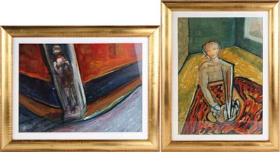 Marco Celotti, Abstract Figures, Oils on Board. Marco Celotti Abstract Figures Oils on Board 