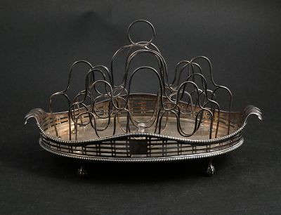 18th C. Sterling Wirework Toast Rack. 18th C. Sterling Wirework Toast Rack English, London 