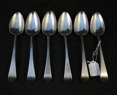 Six American Silver Tablespoons, Joseph Richardson. Six American Silver Tablespoons, Joseph 